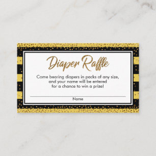 Stripes & Confetti Diaper Raffle Ticket Cards