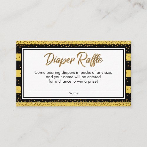 Stripes  Confetti Diaper Raffle Ticket Cards