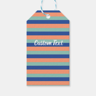 Stripes Custom Photo  Gift Tag