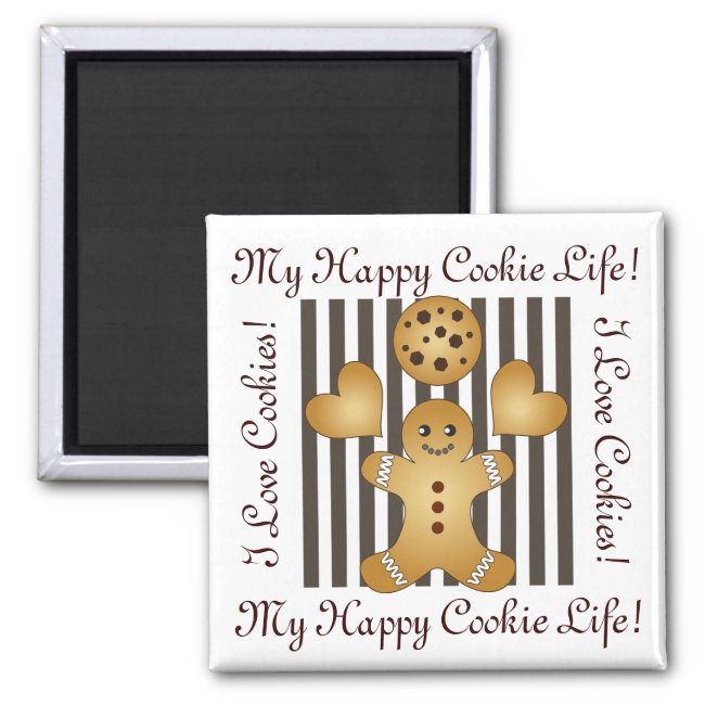 Stripes Cute Cartoon Gingerbread Man Team Cookie