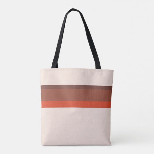 Stripes design natural pink red brown tote bag