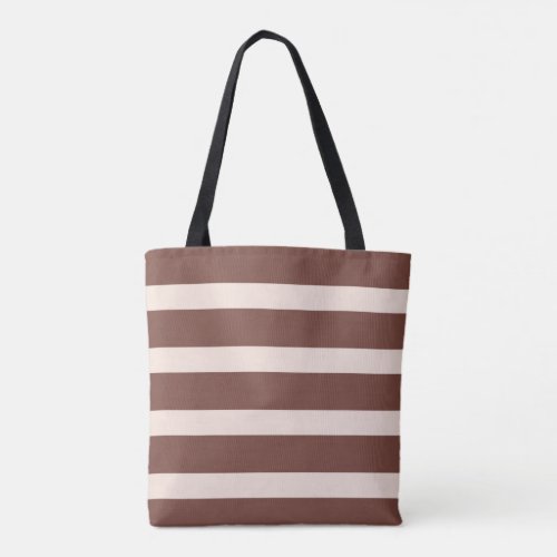 Stripes design natural warm red and pale pink tote bag