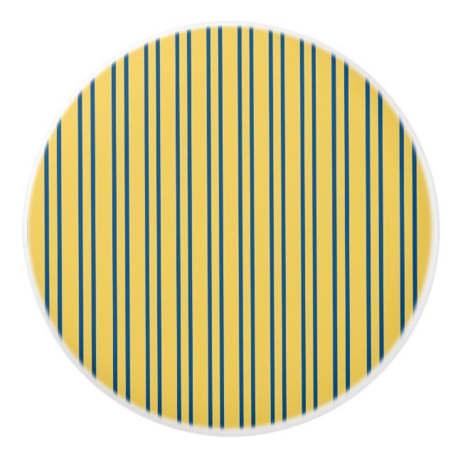 Stripes Design - Yellow & Blue - Drawer Knob (Front)