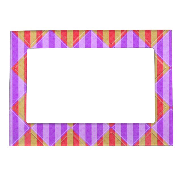 Stripes, Diamonds, Spot Pattern by Shirley Taylor Magnetic Picture Frame (Front)