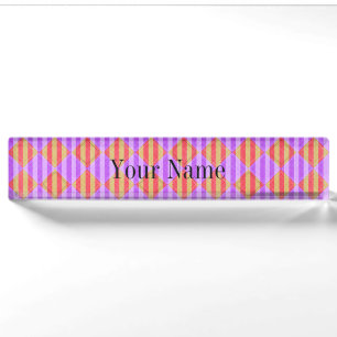 Stripes, Diamonds, Spot Pattern by Shirley Taylor Name Plate