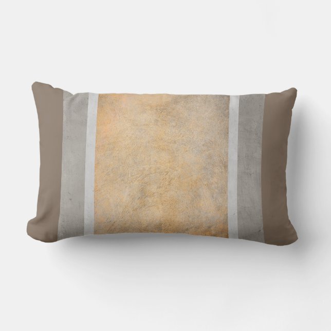 stripes distressed design pillow gray and tan (Front)