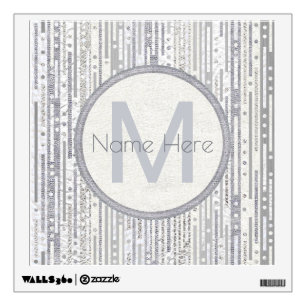 Stripes Dots Silver White Dorm Room Wall Decor