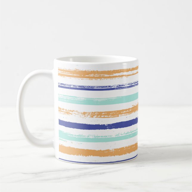 Stripes geometric textile seamless vintage pattern coffee mug (Left)