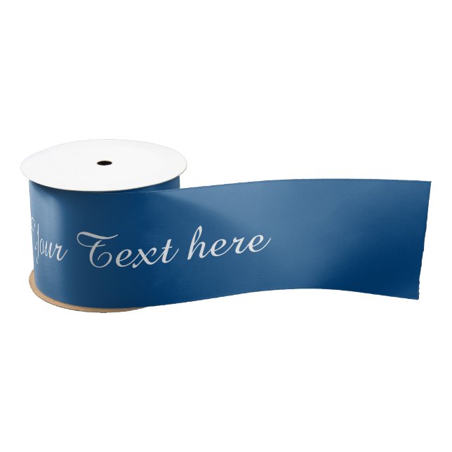 STRIPES gradients - blue + your text Satin Ribbon (Spool)