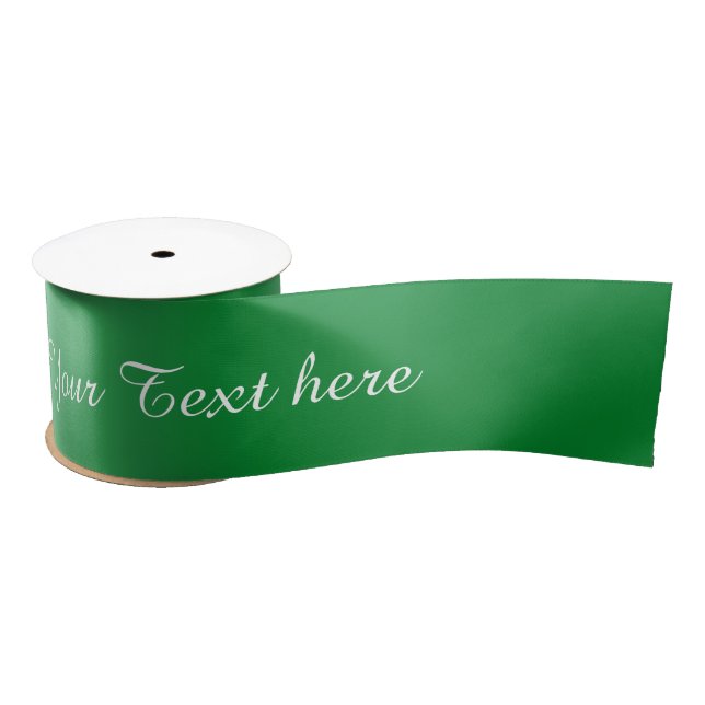 STRIPES gradients - green + your text Satin Ribbon (Spool)