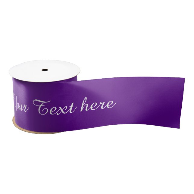 STRIPES gradients - purple + your text Satin Ribbon (Spool)