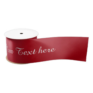 STRIPES gradients - red + your text Satin Ribbon