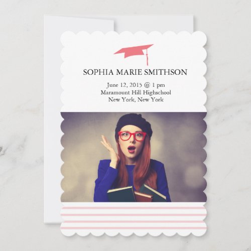 stripes graduation invitation