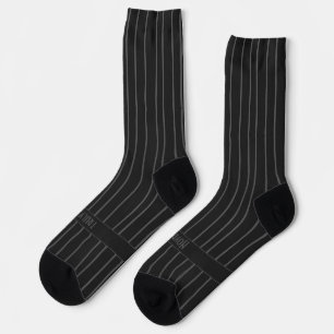 Stripes, gray on black, truly bleak classic socks