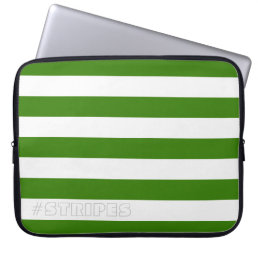 STRIPES Green on any Color Laptop Sleeve