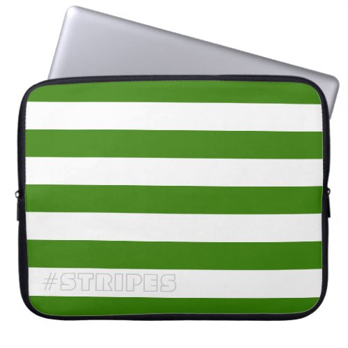 STRIPES Green on any Color Laptop Sleeve