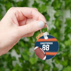Stripes Grid Iron Football fan Keychain