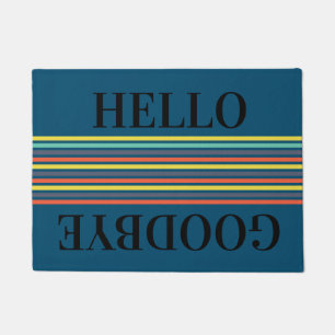 Stripes Hello Goodbye Customized Doormat