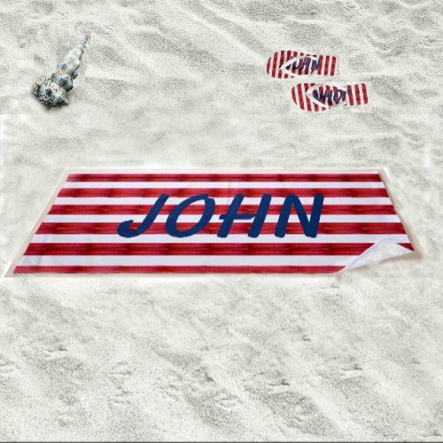 Stripes In Abstract Beach Towel