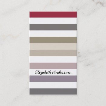 Stripes In Hot Fall Shades Of Slate And Taupe Business Card by PhotographyTKDesigns at Zazzle