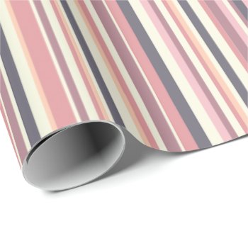 Stripes In Muted Tones Wrapping Paper by ComicDaisy at Zazzle