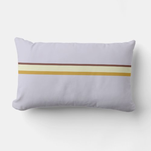Stripes in natural colors on pale blue lilac lumbar pillow