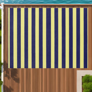 Stripes in Navy Blue and Yellow Outdoor Rug