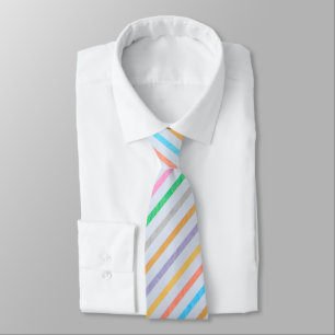 Stripes in pastel colors neck tie