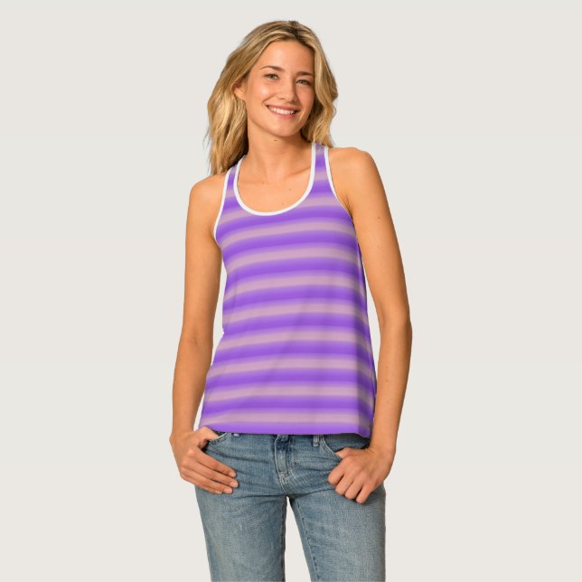 Stripes in Purple Tank Top (Front Full)