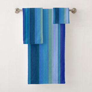 Stripes in Shades of Blue Bath Towel Set