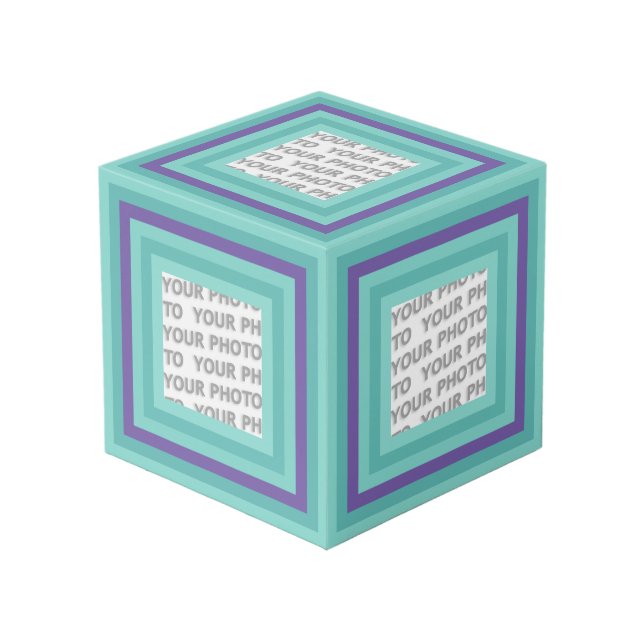 Stripes in Square Frame 8 + your photo (Front Angled)