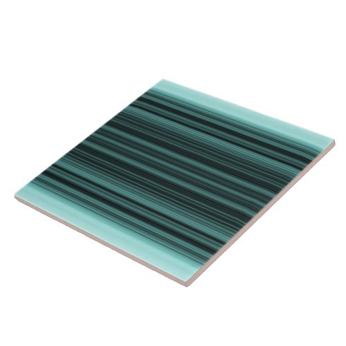 stripes in teal and mint ceramic tile