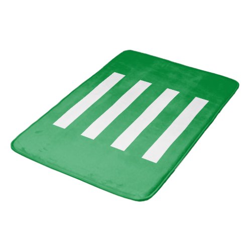 Stripes in the middle Kelly Green and white Bath Mat