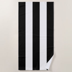 Stripes In The Sun Black & White Beach Towel