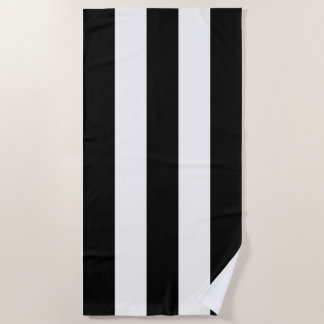 Stripes In The Sun Black & White Beach Towel