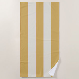 Stripes In The Sun Yellow Mustard Beach Towel