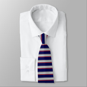 Wall Street Navy & White Stripe Tie