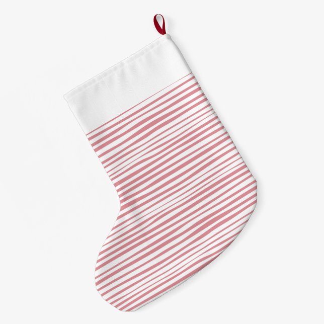 Stripes Large Christmas Stocking (Back (Hanging))