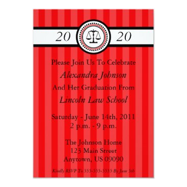 Stripes Law School Graduation Invitations (Red) Stripes Law School Graduation Invitations (Red)
