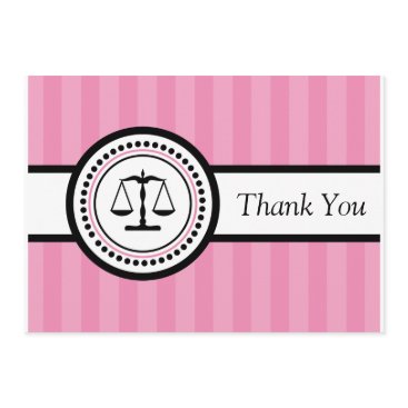 Stripes Legal Scales Thank You Card (Pink) Stripes Legal Scales Thank You Card (Pink)