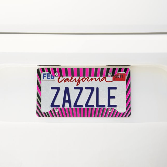 Stripes License Plate Frame (On Car)