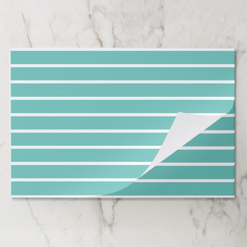 Stripes light teal and White paper Placemat