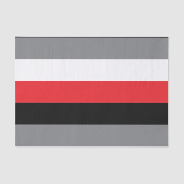 Stripes Lines Pattern Red Black Gray White Tissue Paper (Front)