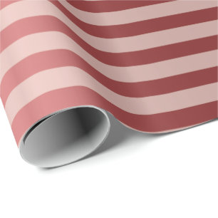 Stripes Lines Rose Gold Burgundy Maroon Metal Wrapping Paper