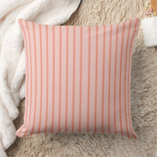 Stripes Modern Coral Peach Minimalist Elegance Throw Pillow