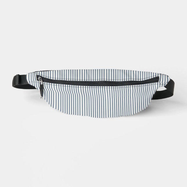 Stripes Modern Indigo Minimalist Elegance Fanny Pack (Front)