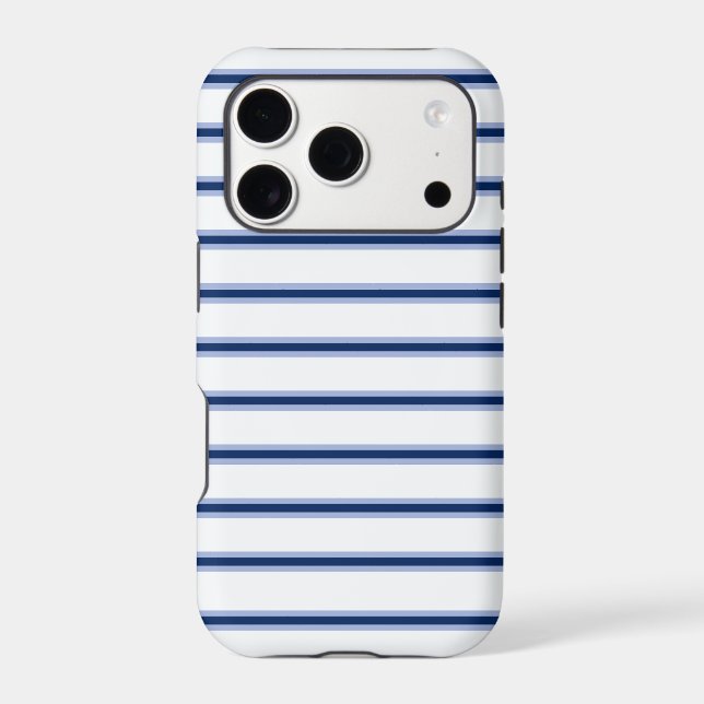 Stripes Modern Indigo Minimalist Elegance iPhone Case (Back)