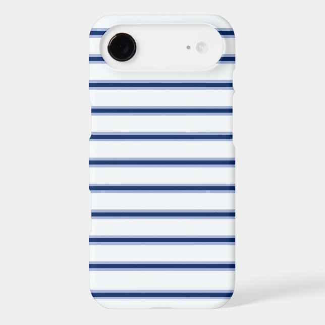 Stripes Modern Indigo Minimalist Elegance iPhone Case (Back)