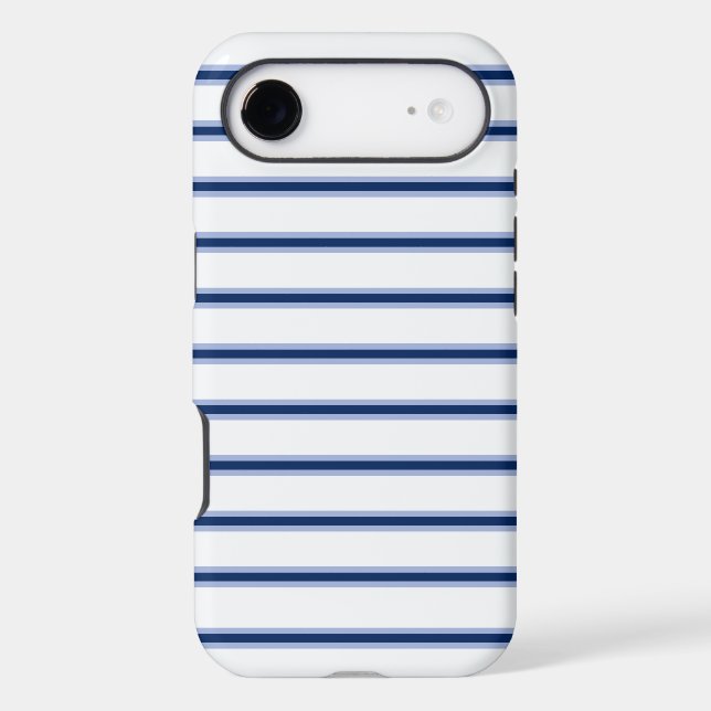 Stripes Modern Indigo Minimalist Elegance iPhone Case (Back)