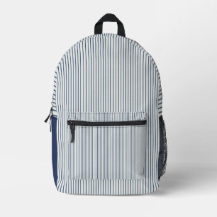 Stripes Modern Indigo Minimalist Elegance Printed Backpack